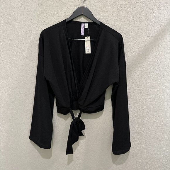 Francesca’s Women's Black Tie Down Top Size X-Large Nwt - Picture 1 of 7